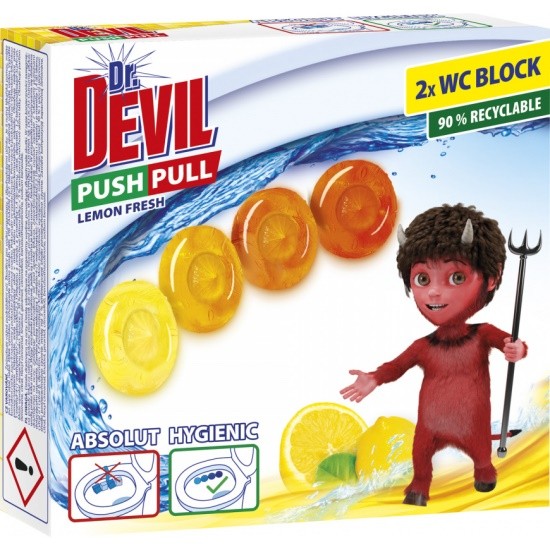 Dr.Devil WC PUSH Pull gel 2x20g Lemon